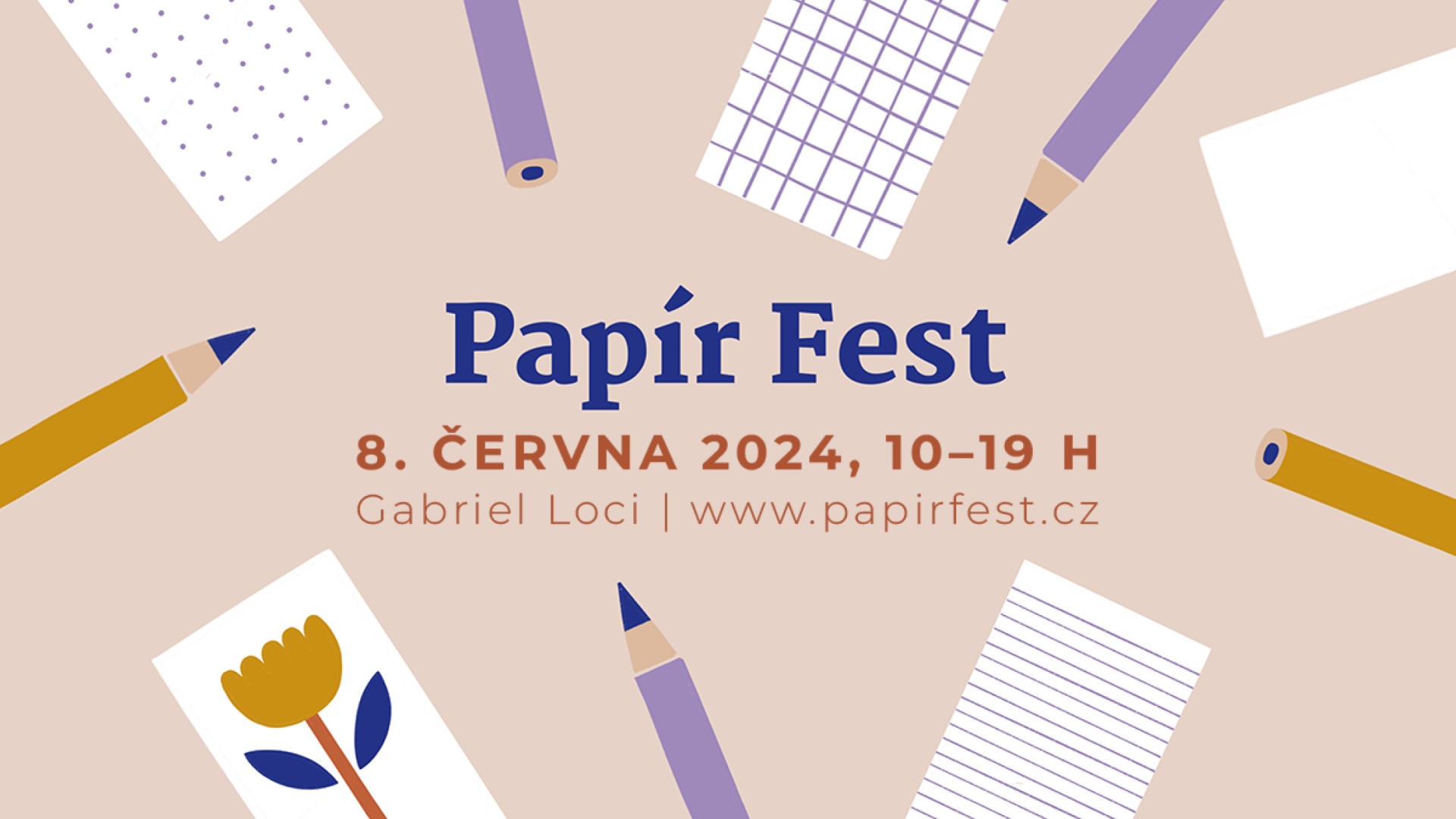 Pozvánka. 8. června se potkáme na Papír Festu. Máme pro vás pohlednice, pexesa a další zábavnosti. Přijďte, těšíme se na vás!